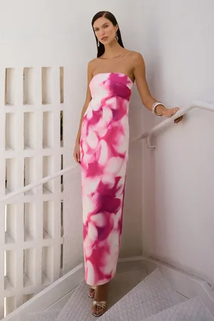 Trendyol Mehrfarbiges, Einfarbiges Maxi-abendkleid Und Heimkehrkleid Aus Gewebtem Satin Mit Blumenmuster für Damen - 40