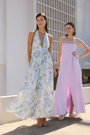 Trendyol Mehrfarbiges, Mit V-ausschnitt Gefüttertes Maxikleid Für Die Nacht, Abschlusskleid für Damen - 38
