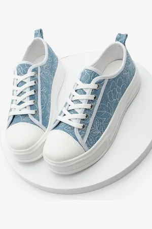 Marjin Sneaker Bestickt Schnürsenkel Leinen Sneakers Magis /denim für Damen - 36