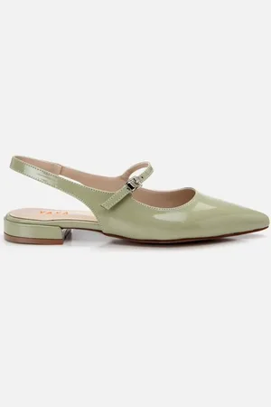 YAYA Verstellbare Ballerinas Mit Schnalle Aus Grünem Lackleder für Damen - 36