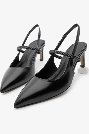 Marjin Schwarze Stiletto-schuhe Von Avika Mit Spitzer Zehenpartie Und Riemchenabsatz - 36