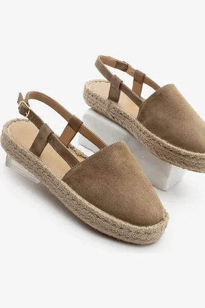 Marjin Olivgrüne Wildleder-sandalen – Echtes Leder, Offener Rücken, Jute-espadrille, Zutan-soil-wildleder für Damen - 37