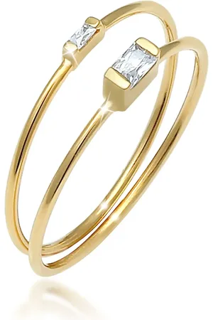 Elli Ring-set – Wasserzeichen-minimal-design, Zirkonstein, 925er Sterlingsilber für Damen - 58