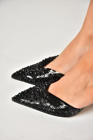 Fox Schwarzer Dicker Absatz 09 Schuhe für Damen - 37