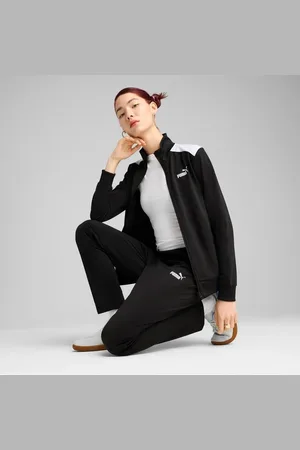 PUMA Gestrickte Anzüge, Regular, Langarm, Regular, Medium, Color Blocking, Welt Pocket, Full Zip für Damen - L