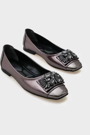 Capone Outfitters Agnes Stilvolle Ballerinas Mit Metallkappe Und Steinschnalle für Damen - 39