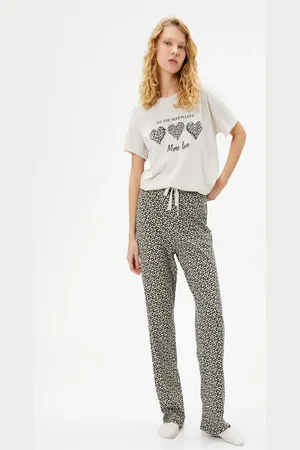 Koton Gemustertes Pyjama-set für Damen - S