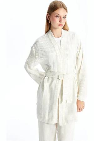 LC Waikiki Langärmliger Gestreifter Kimono Mit Schalkragen für Damen - 44