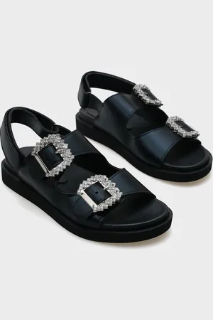 Capone Outfitters Mariel Stone Komfortsandalen Mit Doppelter Schnalle Und Klettverschluss Hinten für Damen - 37