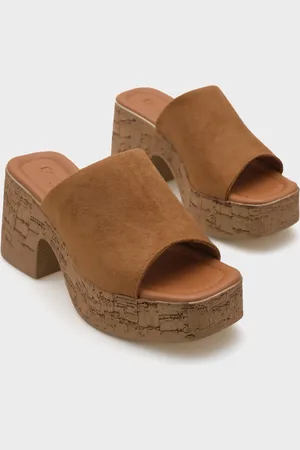 Capone Outfitters Maria Plateau-hausschuhe Aus Wildleder Mit Einem Riemen für Damen - 39
