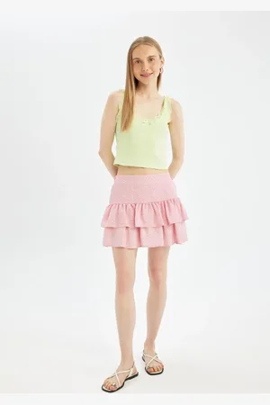 DeFacto Cooler Bedruckter Marokkanischer Minirock Mit Hoher Taille für Damen - S