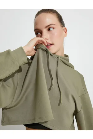 Koton Sportliches Crop-kapuzen-oversize-sweatshirt Aus Modalstoff Mit Langen Ärmeln für Damen - S