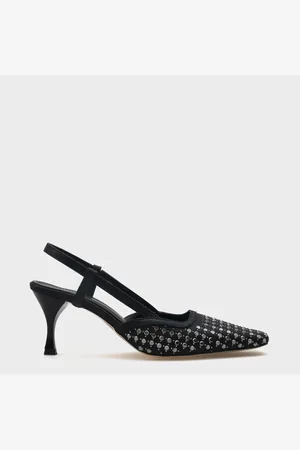 Capone Outfitters Sandi Schuhe Mit Offenem Rücken Und Stumpfer Zehenpartie In Steinoptik Mit Mittlerem Absatz für Damen - 38