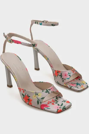 Capone Outfitters Regina Schuhe Mit Offenem Rücken, Stumpfer Spitze Und Blumenmuster Und Hohem Absatz - 39