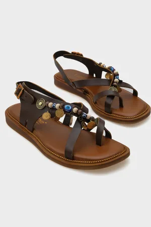 Capone Outfitters Elmira Akseusarlı Leder Sandalen für Damen - 41