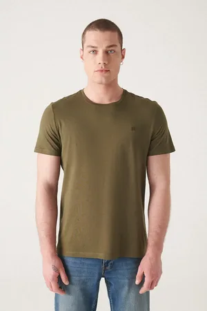 Avva T-shirt Aus Khakifarbener Baumwolle Mit Rundhalsausschnitt – E 001171 für Herren - S