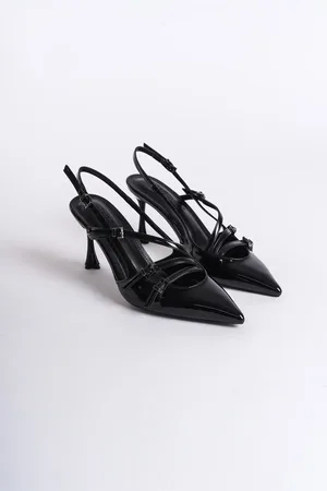 Capone Outfitters Schuhe Mit Offenem Rücken, Spitzem Absatz Und Drei Streifen für Damen - 40