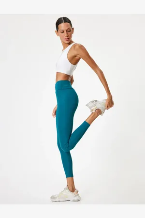 Koton Schmal Geschnittene Basic-sport-leggings Mit Hoher Taille Und Knöchellänge – Interlock für Damen - XS