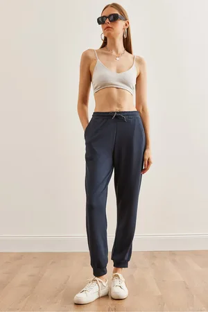 Olalook Geräucherte Jogginghose – Elastischer Bund, Modale Knöpfe Eşf- 00000072 für Damen - L