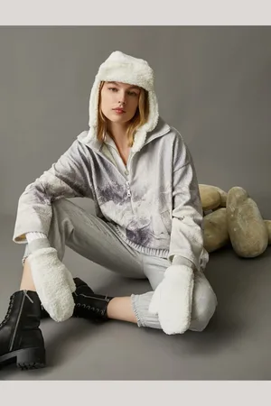 Koton Plüsch-sweatshirt Mit Reißverschluss für Damen - M