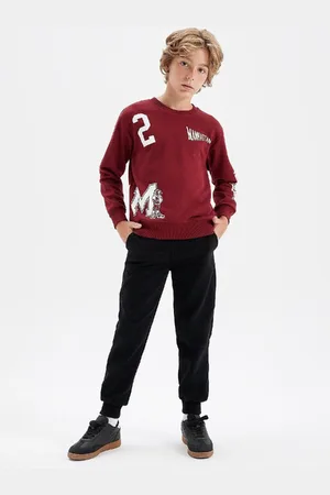 DeFacto 2-teiliges Set Für Jungen, Bedrucktes Sweatshirt Mit Rundhalsausschnitt Und Elastischer Taille, Jogginghose für Herren - 7–8 Jahre