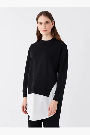 LC Waikiki Rundhalsausschnitt, Einfarbig, Langärmelig, Oversize-sweatshirt-tunika für Damen - S