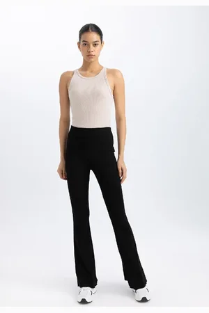 DeFacto Fit Flare Fit Standardgröße Ribbed Sportsman Hose Spanisch Paço B9023ax24sm für Damen - XS