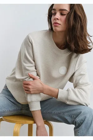 Mavi Beigefarbenes Sweatshirt Mit Patch-logo Und Rundhalsausschnitt 1s10296-85438 für Damen - M