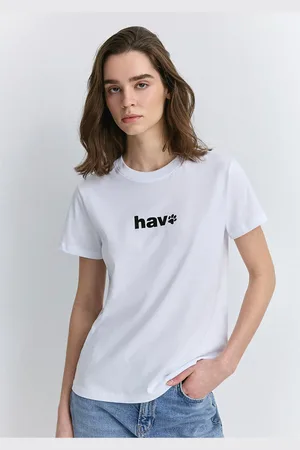 Mavi Weißes T-shirt Mit Luftdruck, Reguläre Passform -620 für Damen - S