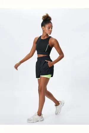 Koton Gewebte Sportshorts Strumpfhose Und Elastischer Bund für Damen - M