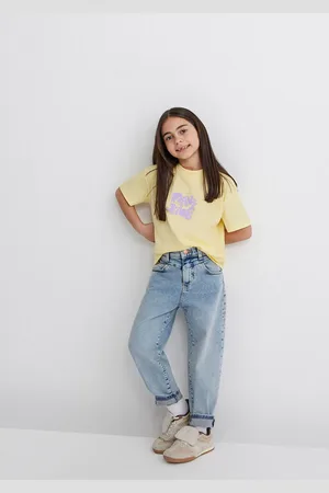 Mavi Bedrucktes Gelbes T-shirt Mit Lockerer Passform / Lockerer, Entspannter Passform -71305 für Damen - 3–4 Jahre