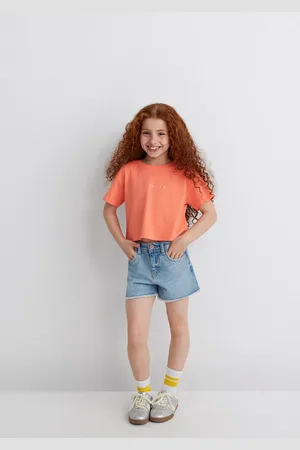 Mavi Orangefarbenes Crop-t-shirt Mit Logo-print, Lockere Passform / Lockere, Entspannte Passform -71271 für Damen - 3–4 Jahre