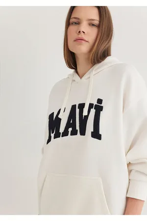 Mavi Weißes Oversize-kapuzenpullover Mit Logo-stickerei – -80194 für Damen - 2XS