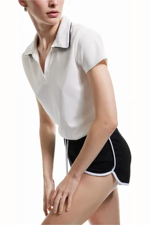 Koton Slim Fit Polo Kragen Gestreiftes Kurzarm-sport-t-shirt für Damen - S