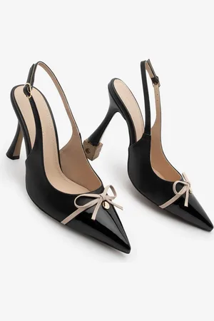 Marjin Stiletto Spitze Zehe Schleife Detail Slingback Schuhe Ferosa - 39