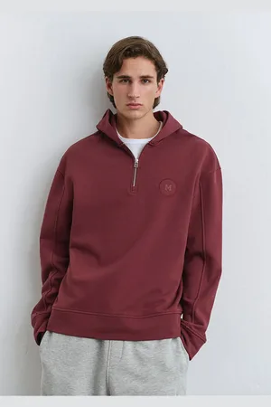 Mavi Burgunderfarbenes Sweatshirt Mit Halbem Reißverschluss -70396 für Herren - S