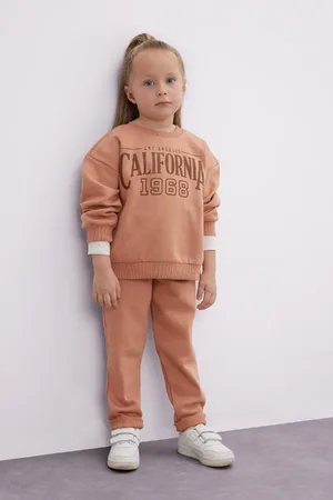 DeFacto Baby Mädchen 2p Radfahren Anzug Gedruckt Kragen Sweatshirt Top Elastische Jogginghose für Damen - 24–36 Monate