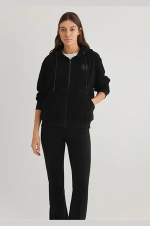 Mavi Schwarzes Fleece-sweatshirt Mit Patch-logo Und Reißverschluss 1s10306-900 für Damen - S
