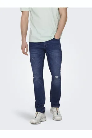 Only & Sons Slim Fit Kot Pantolon Onsloom Orta Bel Slim Fit Kot Pantolon für Herren - 30/30