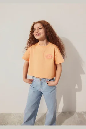 Mavi Bedrucktes Orangefarbenes T-shirt Mit Lockerer Passform / Lockerer, Entspannter Passform -84657 für Damen - 7-8