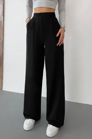 BİKELİFE Hose Aus Palazzo-stoff Mit Hoher Taille Und Klettverschluss für Damen - 46