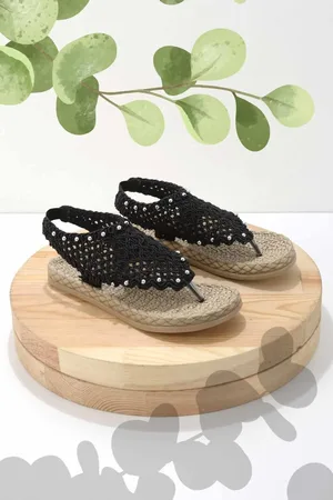 Disney Schwarze Gestrickte Sandalen K 05349362516 für Damen - 37