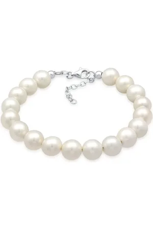 Nenalina 925 Silber Muschelkernperlen-armband für Damen - 18 cm