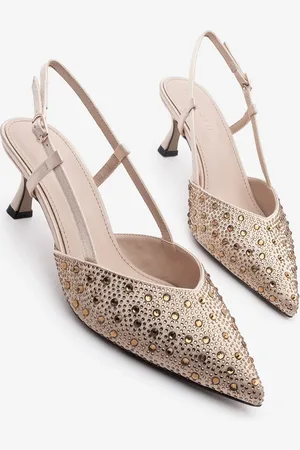 Marjin Boniva Gold – Stiletto-schuhe Mit Spitzer Zehenpartie Und Steindetails für Damen - 38
