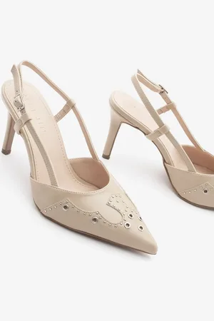 Marjin Stiletto Spitze Zehe Hinten Offen Troked Stapled Heeled Schuhe Darkon - 38