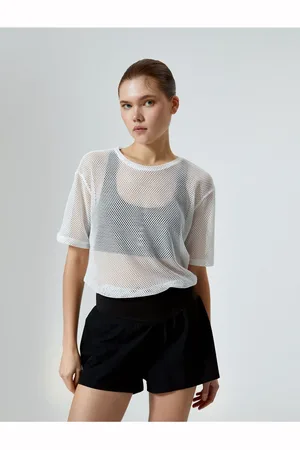 Koton Bequemes Sport-t-shirt Aus Mesh Mit Rundhalsausschnitt Und Kurzen Ärmeln für Damen - S