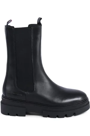 Tommy Hilfiger Leder Schwarze Stiefel Fw0fw06730bds für Damen - 38