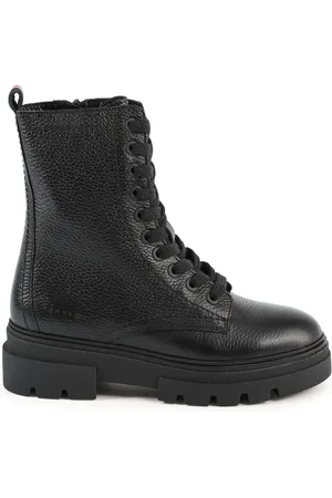 Tommy Hilfiger Schwarze, Stylische Stiefel Mit Keilabsatz Und Gummisohle Fw0fw06732-bds für Damen - 37