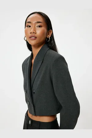 Koton Anthrazitfarbene Blazerjacke – 5wak50013uw für Damen - 38