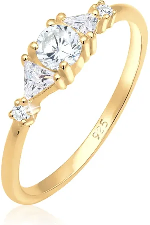 Elli Premium-ring – Geo-wasserzeichen, 925er Sterlingsilber, Funkelnde Zirkoniumkristalle für Damen - 56